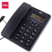 得力（deli)電話機(jī)座機(jī) 固定電話 辦公家用 免提座機(jī) 大字按鍵 33490黑